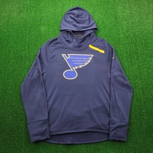St Louis Blues Hoodie Sweatshirt Unisex Medium Blue Pullover Fanatics Pro Hockey